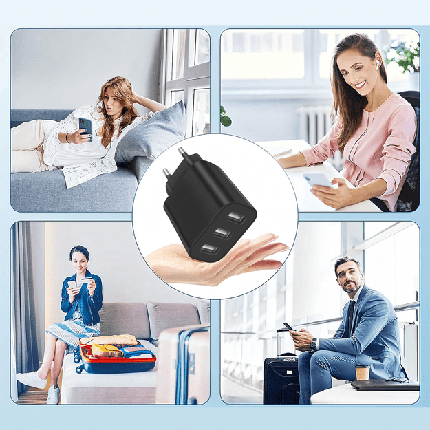 Mocna Kostka Ładowarka Sieciowa 3 x Usb Uniwerslana USB 3 Porty 5V 3.4A  21