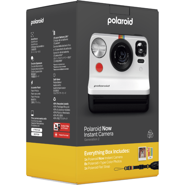Polaroid - Now Gen 2 E-Box Camera Limited Edition - Black & white