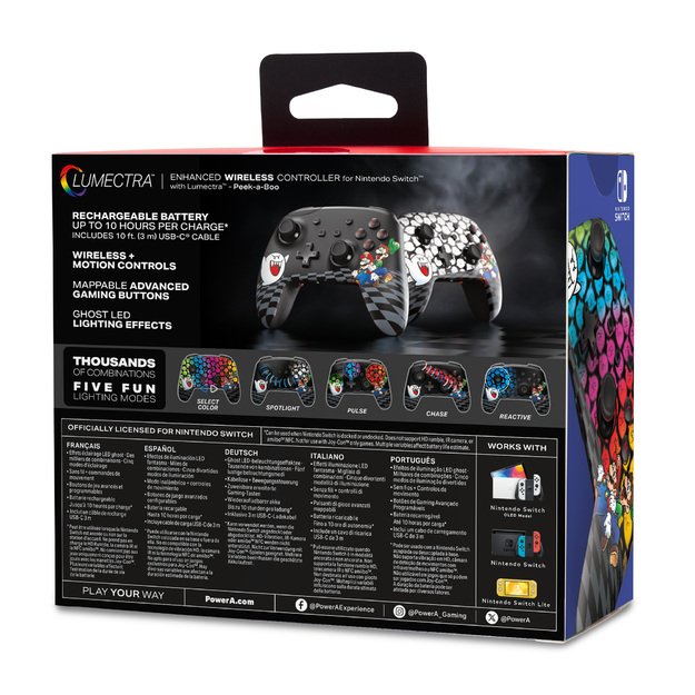 PowerA Enhanced Wireless Controller for Nintendo Switch with Lumectra – Mario Peek-A-Boo 1