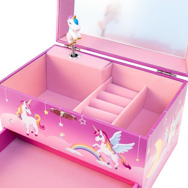 Magni - Jewellery box with music, Unicorn, large, pink - (3920)
