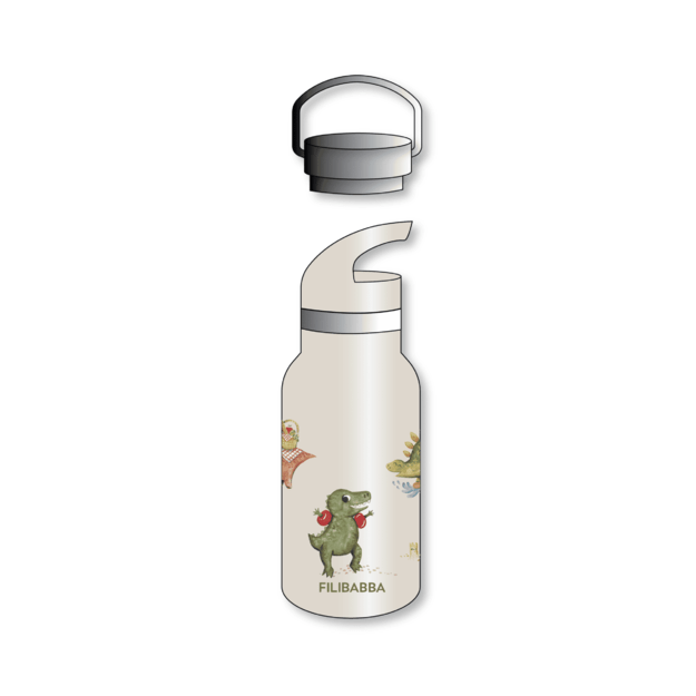 Filibabba - Stainless steel water bottle - Dino Beach - Beige - 6-60 m (FI-03589)