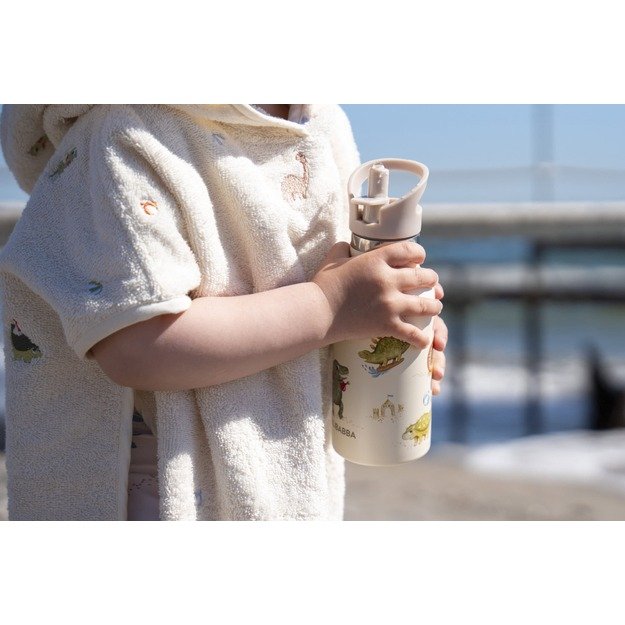 Filibabba - Stainless steel water bottle - Dino Beach - Beige - 6-60 m (FI-03589) 1