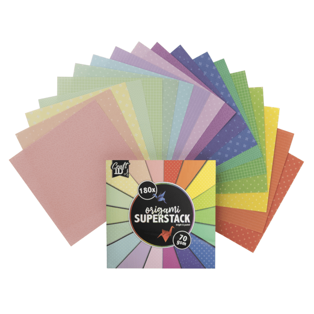 Craft ID - Origami superpack 15x15cm - 70 gsm - 180 sheet (CR0045/GE) 1