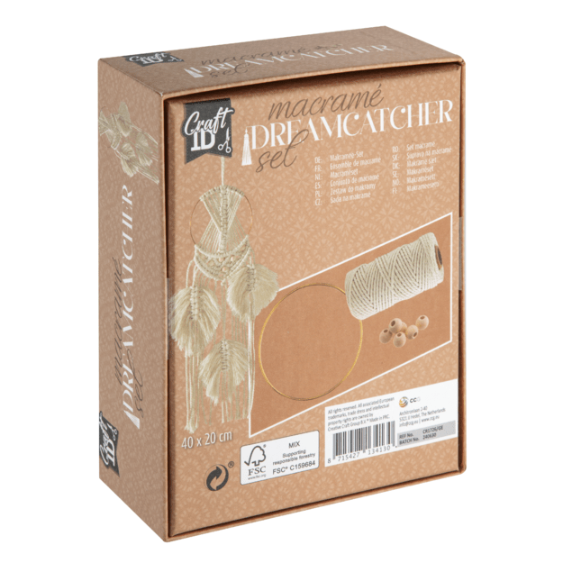 Craft ID - Macrame set wallhanger - feathers (CR1726/GE) 1