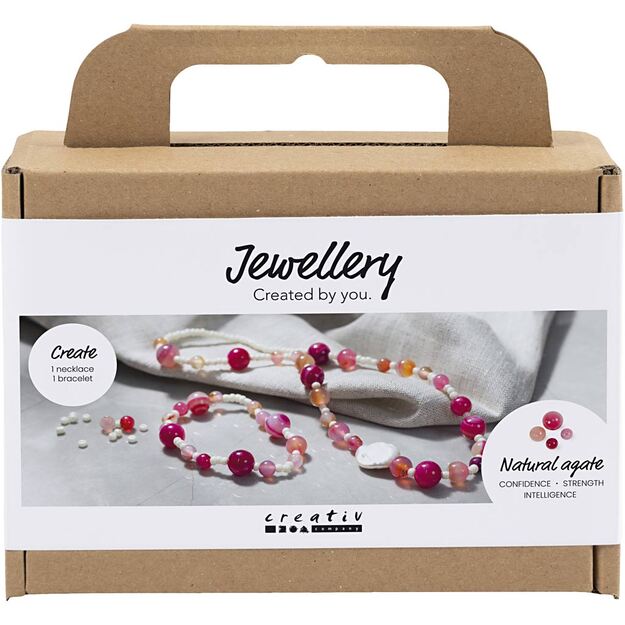 Creativ - Mini Craft Kit Jewellery, Necklace and bracelet, pink (977774)
