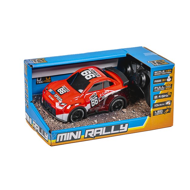 TEC-TOY - Mini Rally R/C 1:24 2,4GHz w/light, red (471275) 3