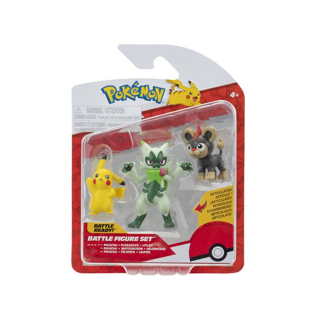 Pokémon - Battle Figure 3 PK Litleo, Pikachu, Floragato - (PKW4087) 5