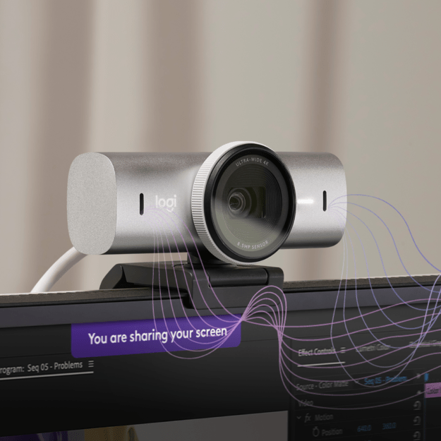 Logitech - MX Brio Ultra HD 4K Collaboration and Streaming Webcam - Pale Grey 10