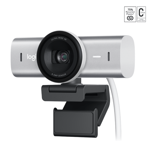 Logitech - MX Brio Ultra HD 4K Collaboration and Streaming Webcam - Pale Grey 3