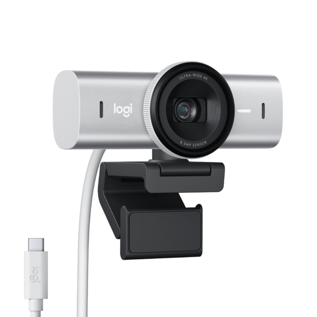 Logitech - MX Brio Ultra HD 4K Collaboration and Streaming Webcam - Pale Grey 4
