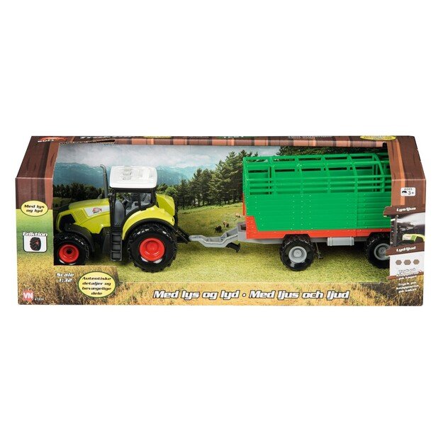 Bull - Tractor with large trailer 1:32, assorted (41856)