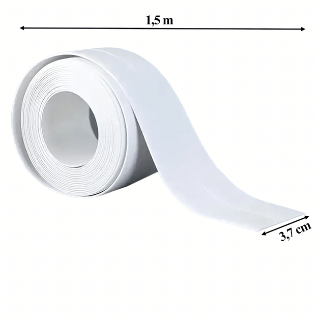 Taśma Wodoszczelna Uszczelniająca do Kuchni Łazienki Wanny 3,7 cm x 1,5 m 3