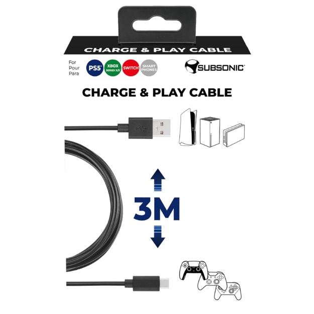 Subsonic Charge PS5, X BOX series, Switch 3 meter 2