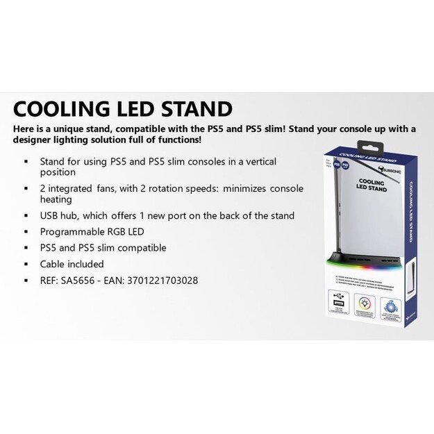 Subsonic Cooling Led Stand - PS5/PS5 Slim