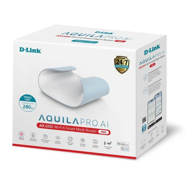 D-Link - Aquila Pro AI AX6000 Wi-Fi 6 Smart Mesh Router