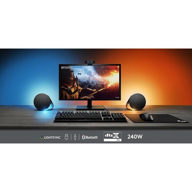 Logitech - G560 LIGHTSYNC PC Gaming Speakers