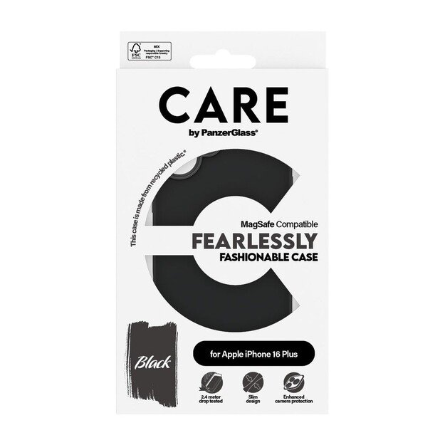 CARE by PanzerGlass - Case - Black - MagSafe - iPhone 16 Plus