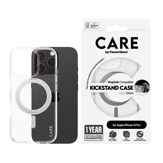 CARE by PanzerGlass-  Case - Transparent & MagSafe - iPhone 16 Pro