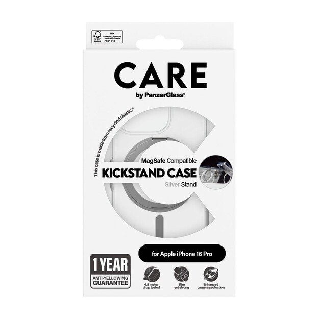 CARE by PanzerGlass-  Case - Transparent & MagSafe - iPhone 16 Pro