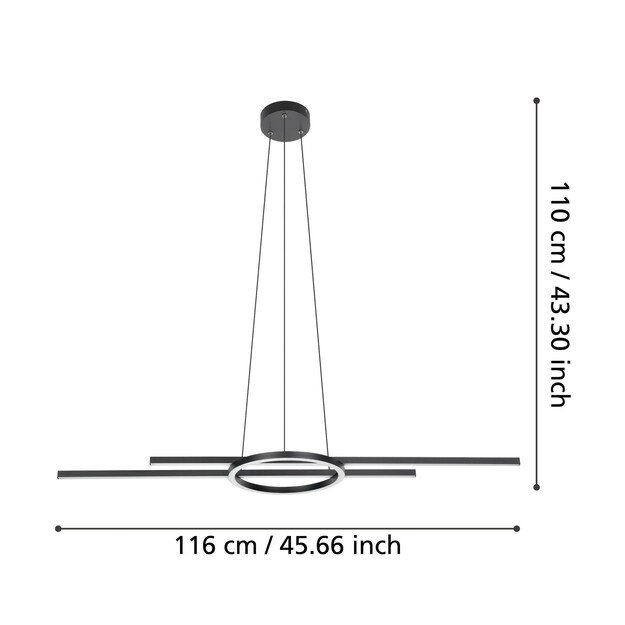 EGLO - Zillerio-Z long table pendant black - TW - Zigbee, Bluetooth 4