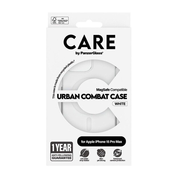 CARE by PanzerGlass -  Case Transparent w. White MagSafe - iPhone 15 Pro Max