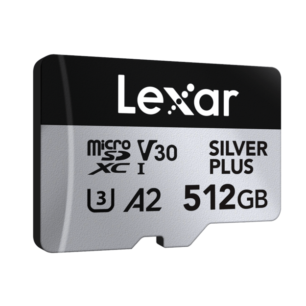Lexar - microSDXC Professional SILVER Plus UHS-I/U3/A2/4K R205/W150 (V30) - SILVER - 512GB
