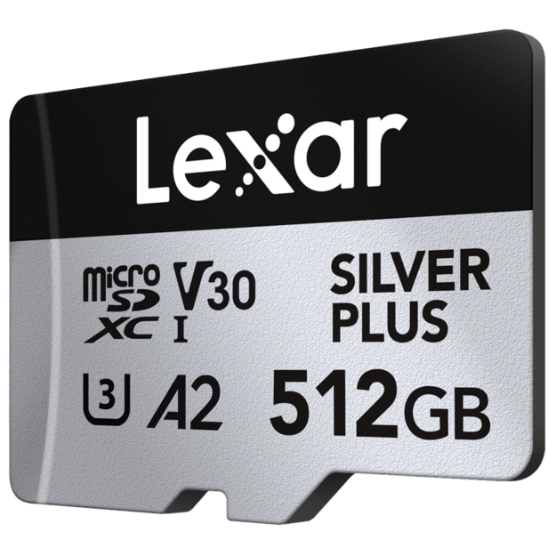 Lexar - microSDXC Professional SILVER Plus UHS-I/U3/A2/4K R205/W150 (V30) - SILVER - 512GB