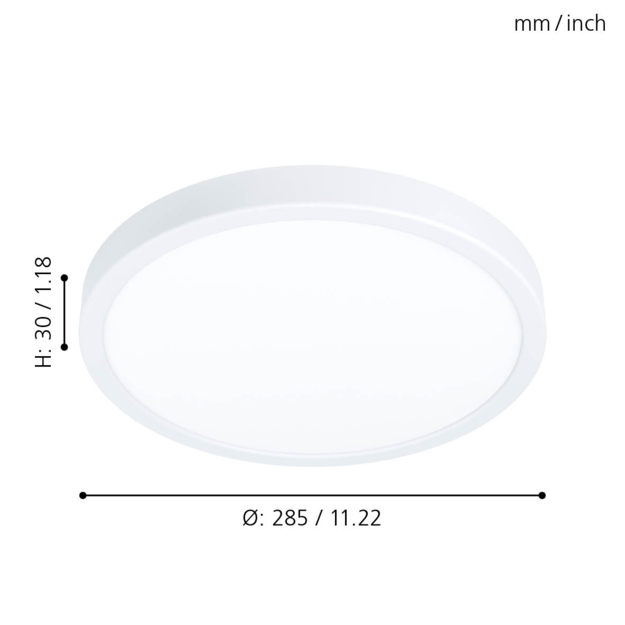 EGLO - FUEVA 5 Ceiling Light - White - 285 mm