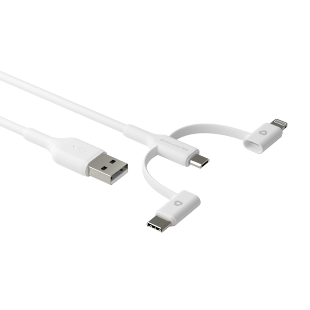 dbramante1928 - Re-charge - 3in1 Cable–USB A to USB-A,C & Lightn-W