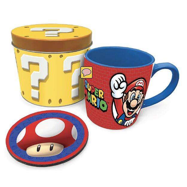 SUPER MARIO LETS A GO MUG TIN SET
