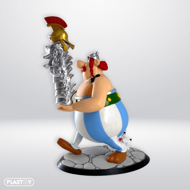 OBELIX STACK OF HELMETS AND DOGMATIX FIGURINE