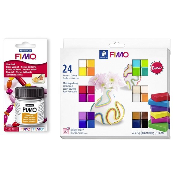 FIMO - Acces Gloss Lacquer 35ml & Soft Set 24x25g Basic