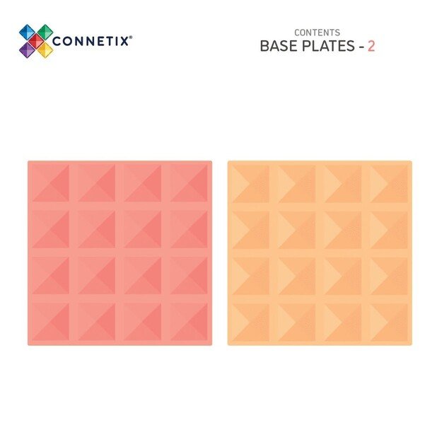 Connetix - Base Plate Pastel Lemon & Peach 2 Pieces - (CT-P-LP002-BP)