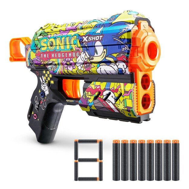 X-SHOT-SKINS-FLUX(8 Darts) Assorted - S001- SONIC - (36648)