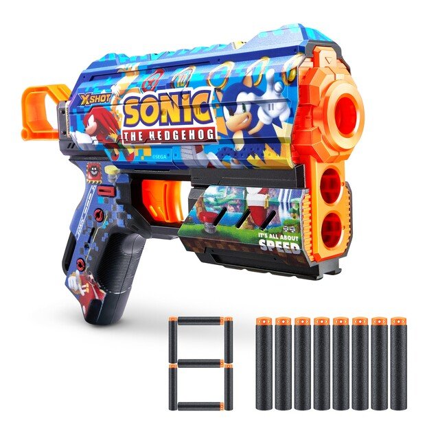 X-SHOT-SKINS-FLUX(8 Darts) Assorted - S001- SONIC - (36648)