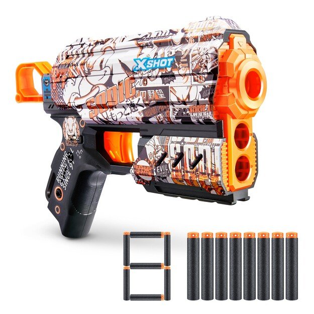 X-SHOT-SKINS-FLUX(8 Darts) Assorted - S001- SONIC - (36648)