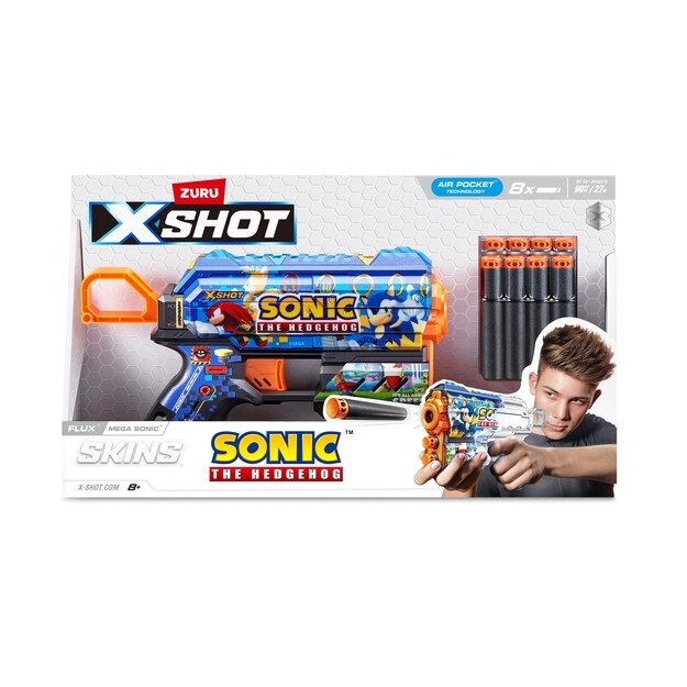X-SHOT-SKINS-FLUX(8 Darts) Assorted - S001- SONIC - (36648)