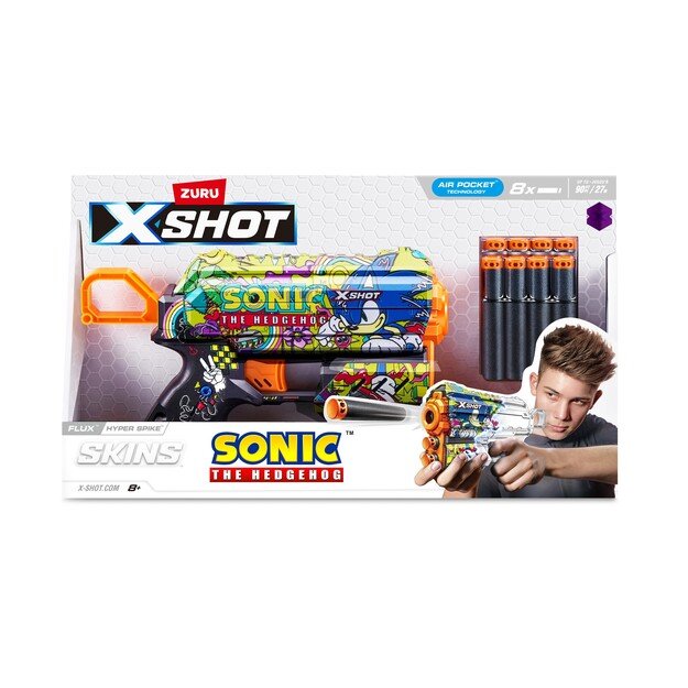 X-SHOT-SKINS-FLUX(8 Darts) Assorted - S001- SONIC - (36648)