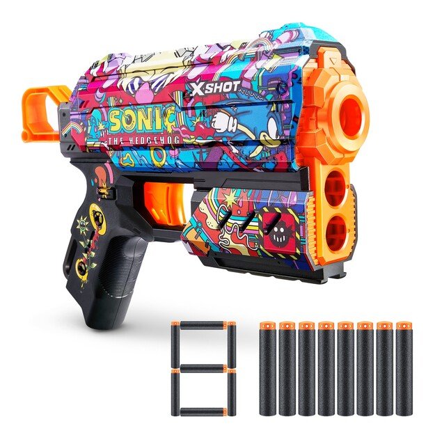 X-SHOT-SKINS-FLUX(8 Darts) Assorted - S001- SONIC - (36648)