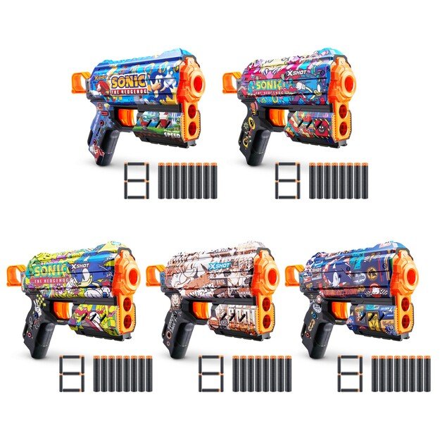 X-SHOT-SKINS-FLUX(8 Darts) Assorted - S001- SONIC - (36648)