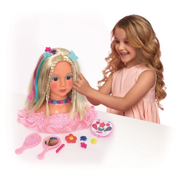 Real UniQ - Styling Head with hair accessories and cosmetic case (30561)