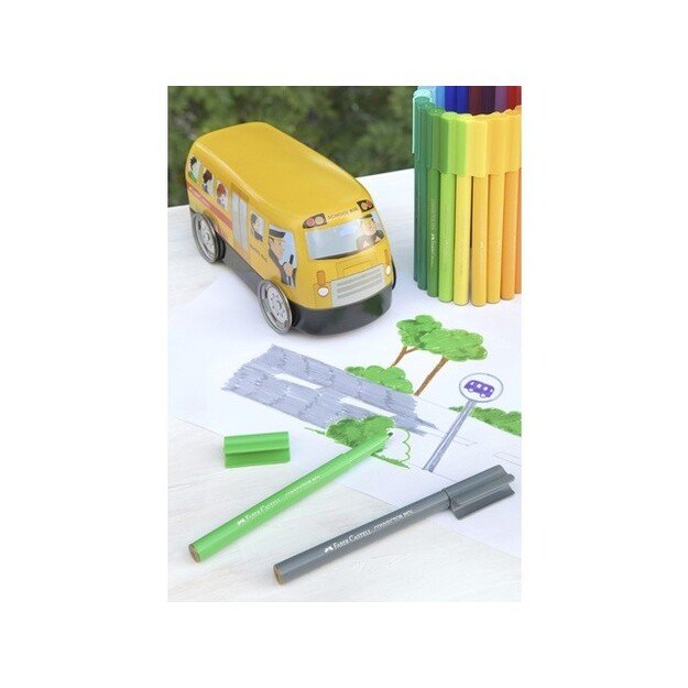 Faber-Castell - Connector Fibre-tip Pen - School bus, 43 pieces (155532)