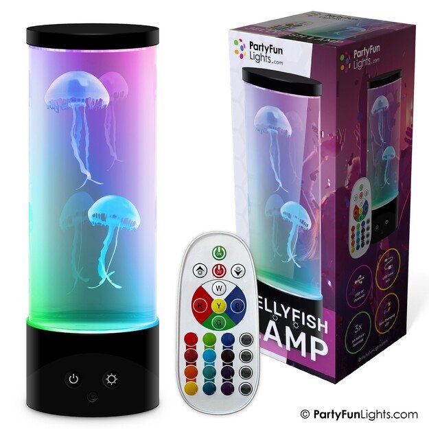 Party Fun Lights - Jellyfish Lamp with Remote Control - H: 30 cm (605403)