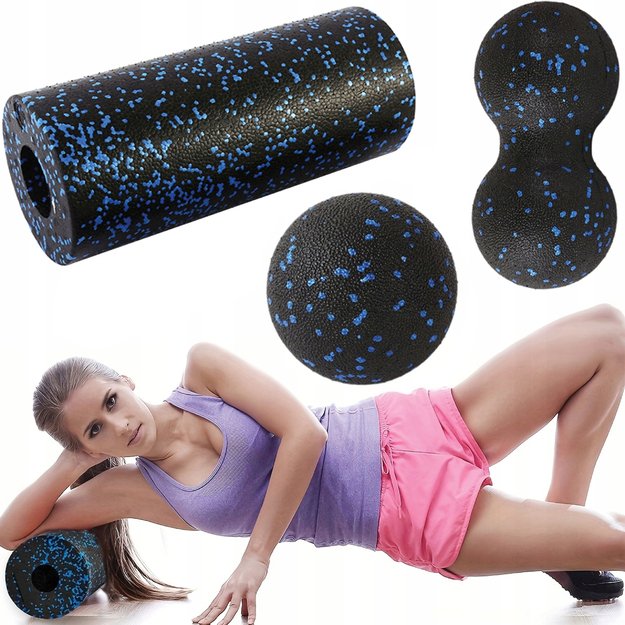 ZESTAW EPP DO MASAŻU CIAŁA MIĘŚNI WAŁEK ROLLER PIŁKA DUOBALL FITNESS 