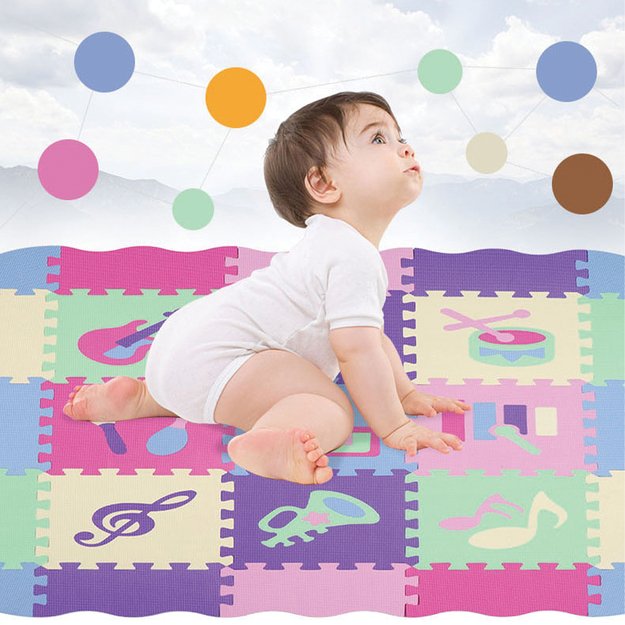 MATA PIANKOWA EDUKACYJNA GRUBA KOJEC DLA DZIECI PUZZLE 25 ELEMENTÓW 3W1 32