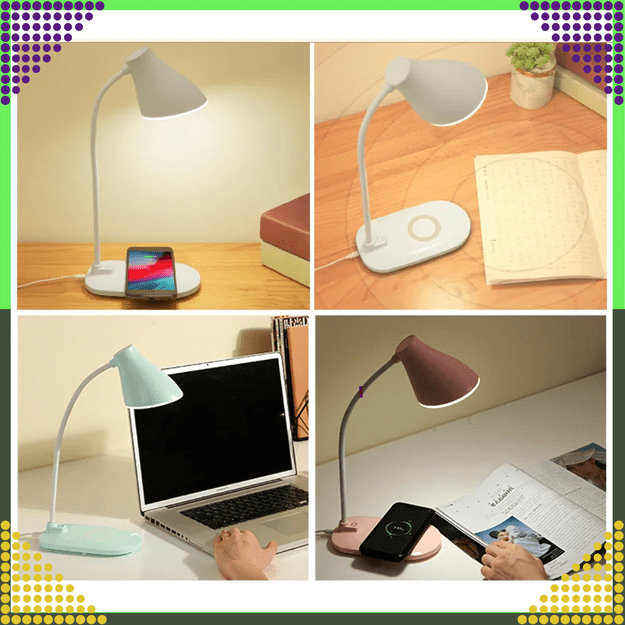 Lampka LED na Biurko Biurkowa Szkolna 3 Tryby Ładowarka Indukcyjna QI USB 24