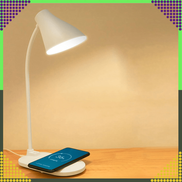 Lampka LED na Biurko Biurkowa Szkolna 3 Tryby Ładowarka Indukcyjna QI USB 20