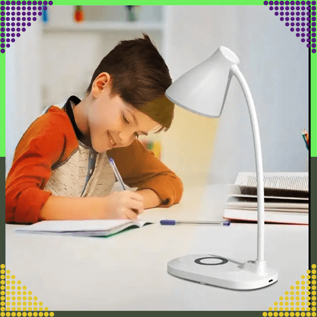 Lampka LED na Biurko Biurkowa Szkolna 3 Tryby Ładowarka Indukcyjna QI USB 29