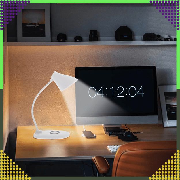 Lampka LED na Biurko Biurkowa Szkolna 3 Tryby Ładowarka Indukcyjna QI USB 27