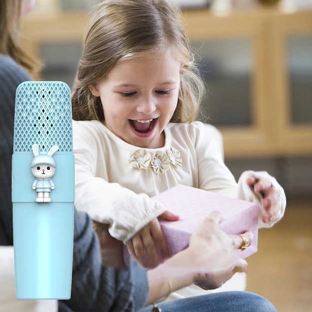 MIKROFON KARAOKE DLA DZIECI BLUETOOTH BEZPRZEWODOWY Z GŁOŚNIKIEM USB  10